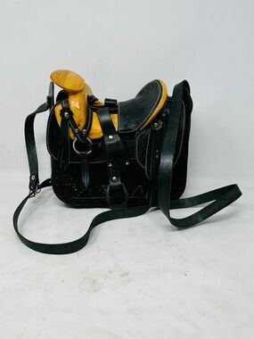 Unique Artisan crafted Western Saddle Purse Cowgirl Statement Bag Leather Green